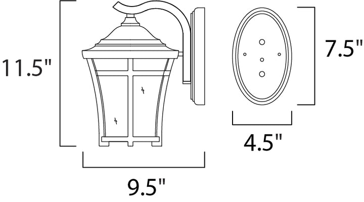 Balboa VX 1-Light Outdoor Wall Lantern dimensions diagram