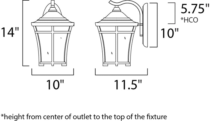 Balboa VX 1-Light Outdoor Wall Lantern dimensions diagram