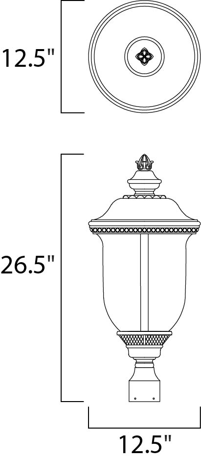 Carriage House VX Outdoor Pole/Post Lan dimensions diagram