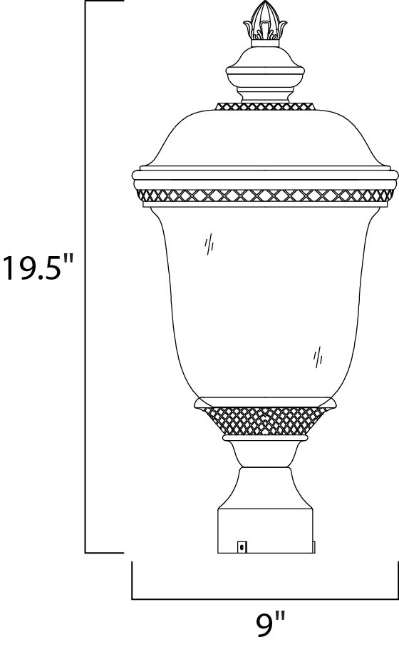 Carriage House VX Outdoor Pole/Post Lan dimensions diagram