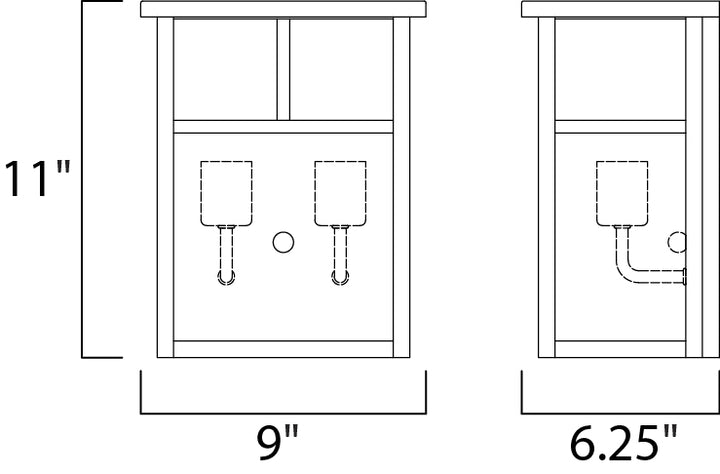 Coldwater Outdoor Wall Lantern dimensions diagram