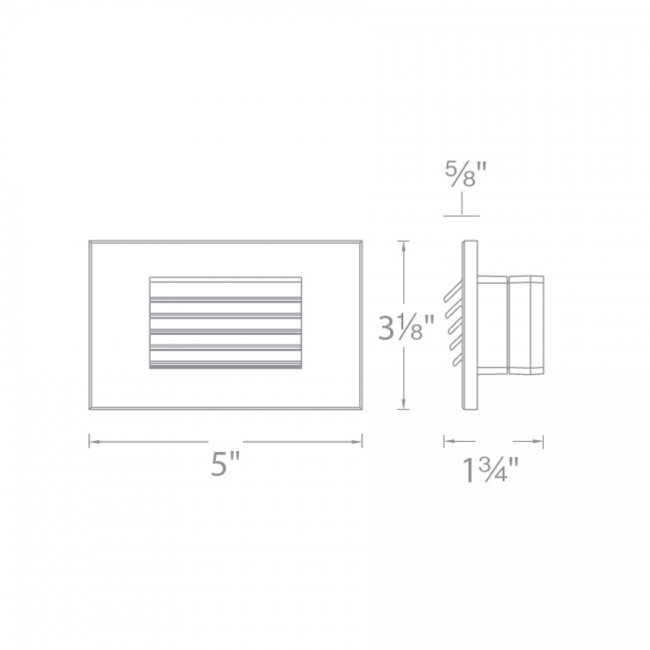 4051 9-15V Step And Wall Light - Rectangle
