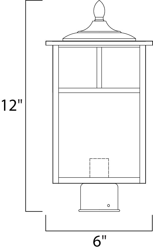 Coldwater 1-Light Outdoor Pole/Post Lantern dimensions diagram