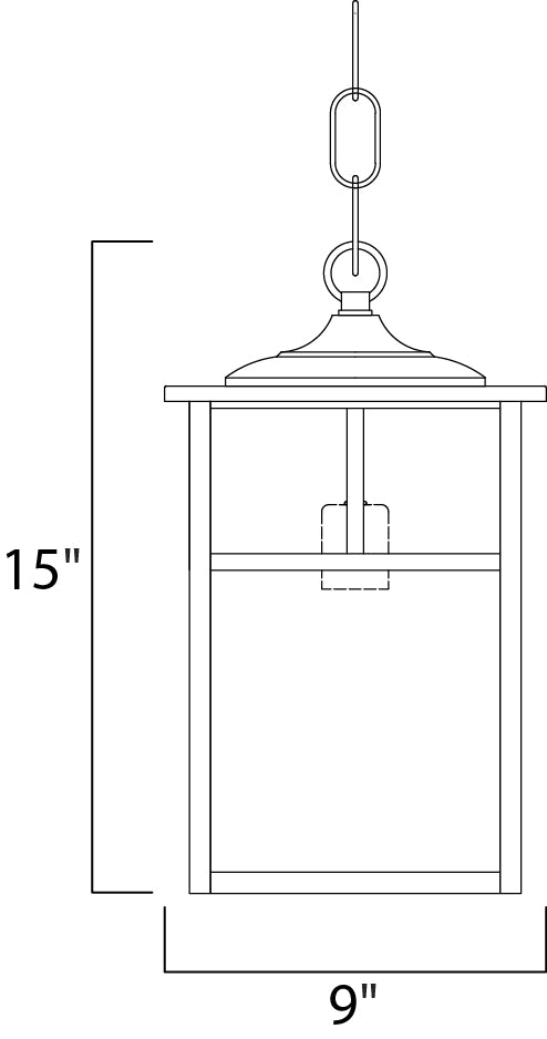 Coldwater 1-Light Hanging Lantern dimensions diagram