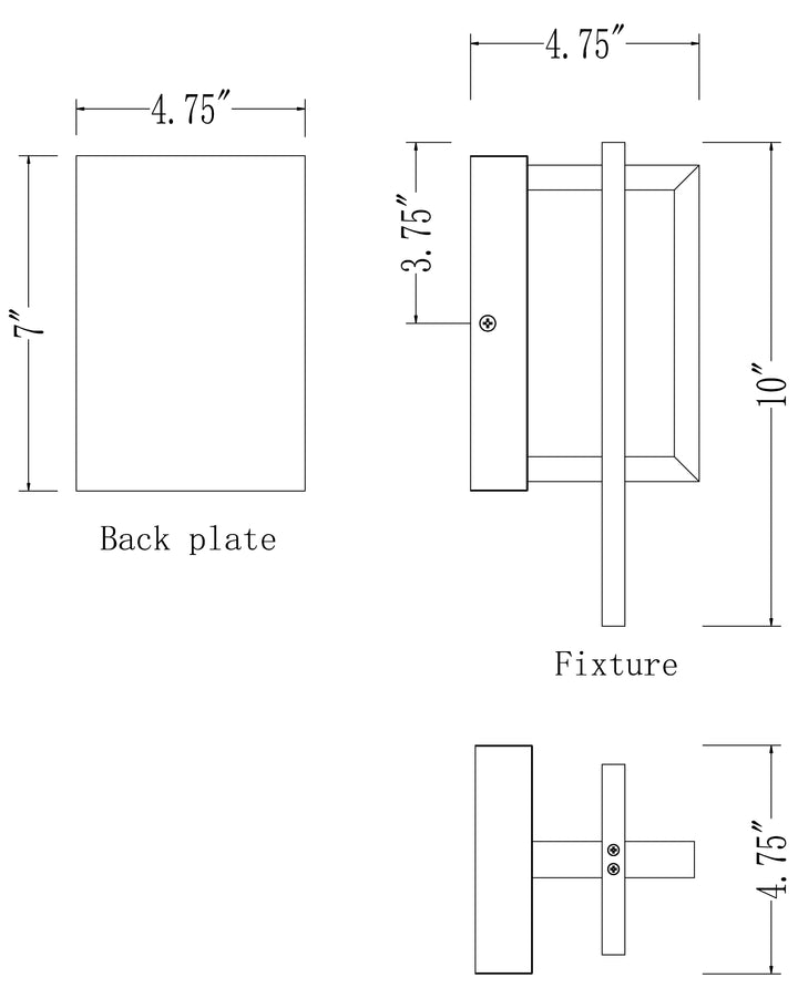 Formation VX Outdoor LED Wall Sconce dimensions diagram