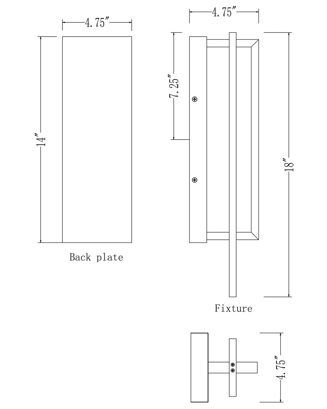 Formation VX Outdoor LED Wall Sconce dimensions diagram