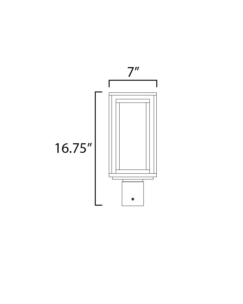 Cabana VX 1-Light Outdoor Post Mount dimensions diagram