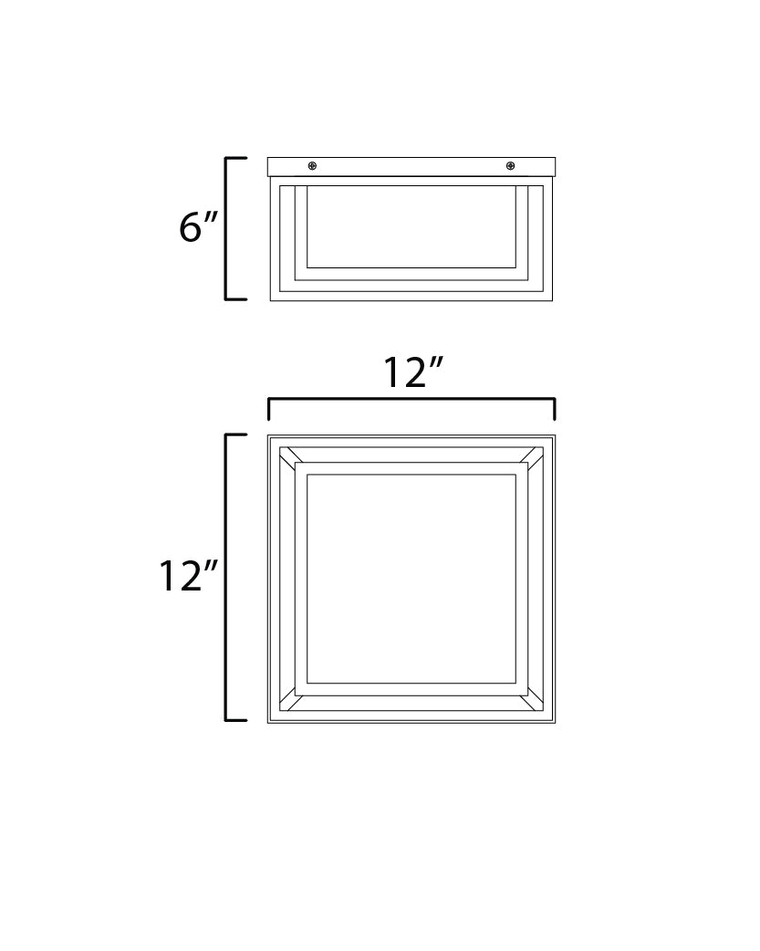 Cabana VX 2-Light Flush Mount dimensions diagram
