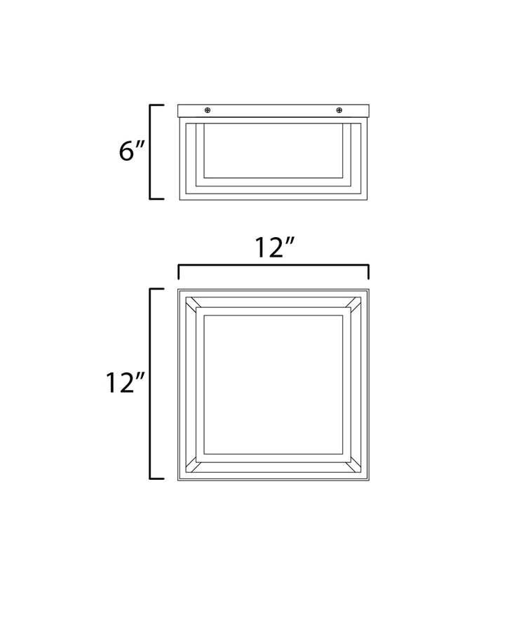 Cabana VX 2-Light Flush Mount dimensions diagram