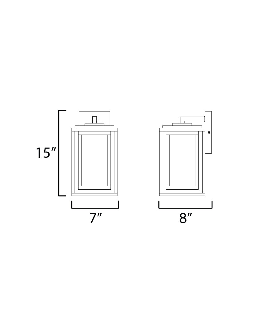 Cabana VX 1-Light Medium Outdoor Sconce dimensions diagram