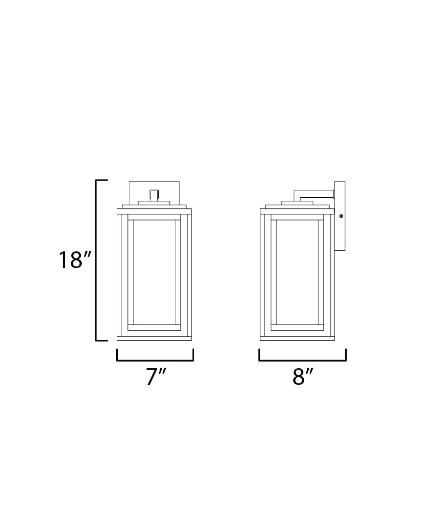 Cabana VX 1-Light Large Outdoor Sconce dimensions diagram
