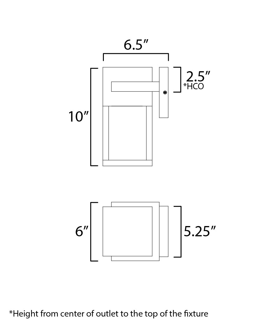 Strand VX Outdoor LED Wall Sconce dimensions diagram