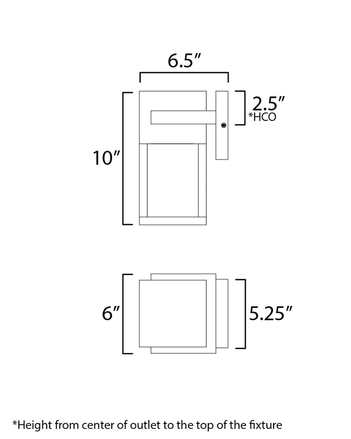 Strand VX Outdoor LED Wall Sconce dimensions diagram