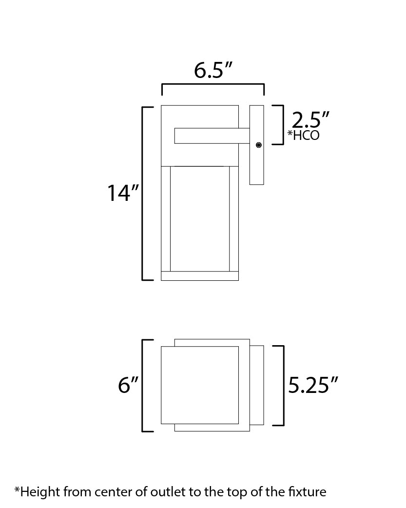Strand VX Outdoor LED Wall Sconce dimensions diagram