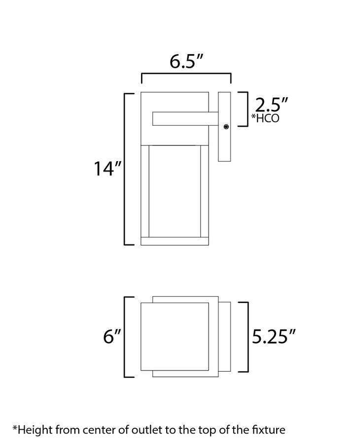 Strand VX Outdoor LED Wall Sconce dimensions diagram