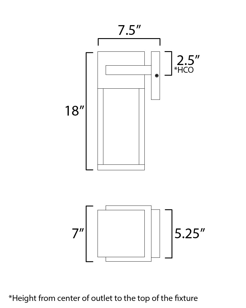 Strand VX Outdoor LED Wall Sconce dimensions diagram