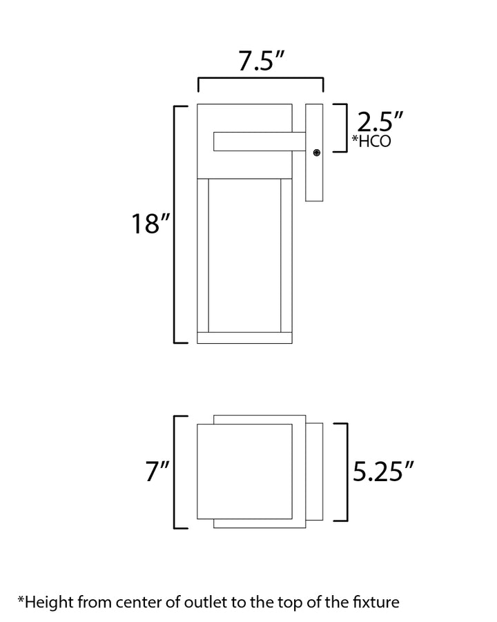 Strand VX Outdoor LED Wall Sconce dimensions diagram