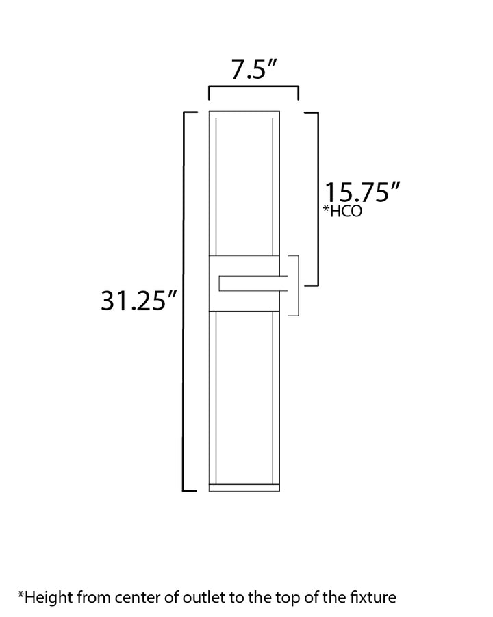 Strand VX Outdoor LED Wall Sconce dimensions diagram