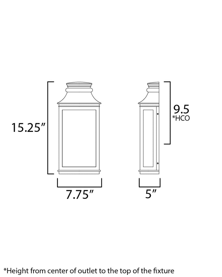 Savannah VX Outdoor Sconce dimensions diagram