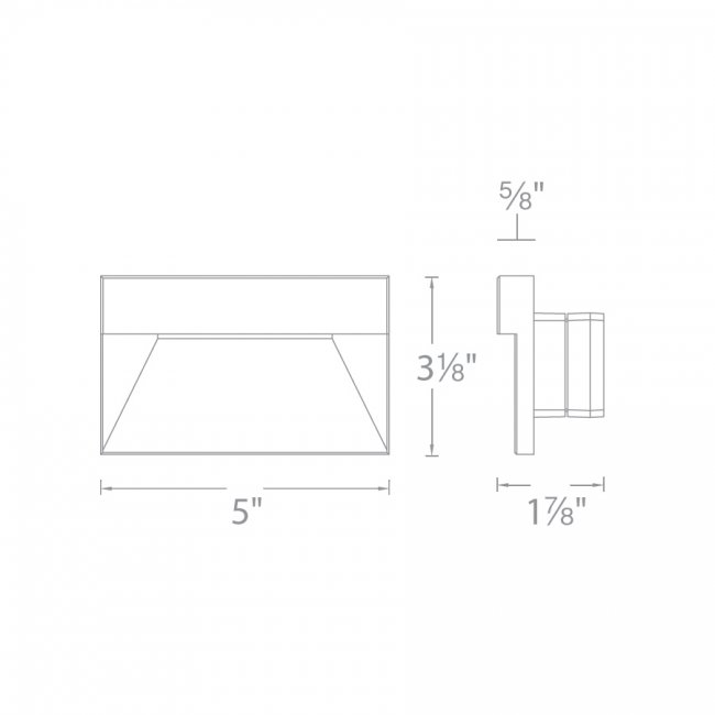 4091 9-15V Step And Wall Light - Rectangle