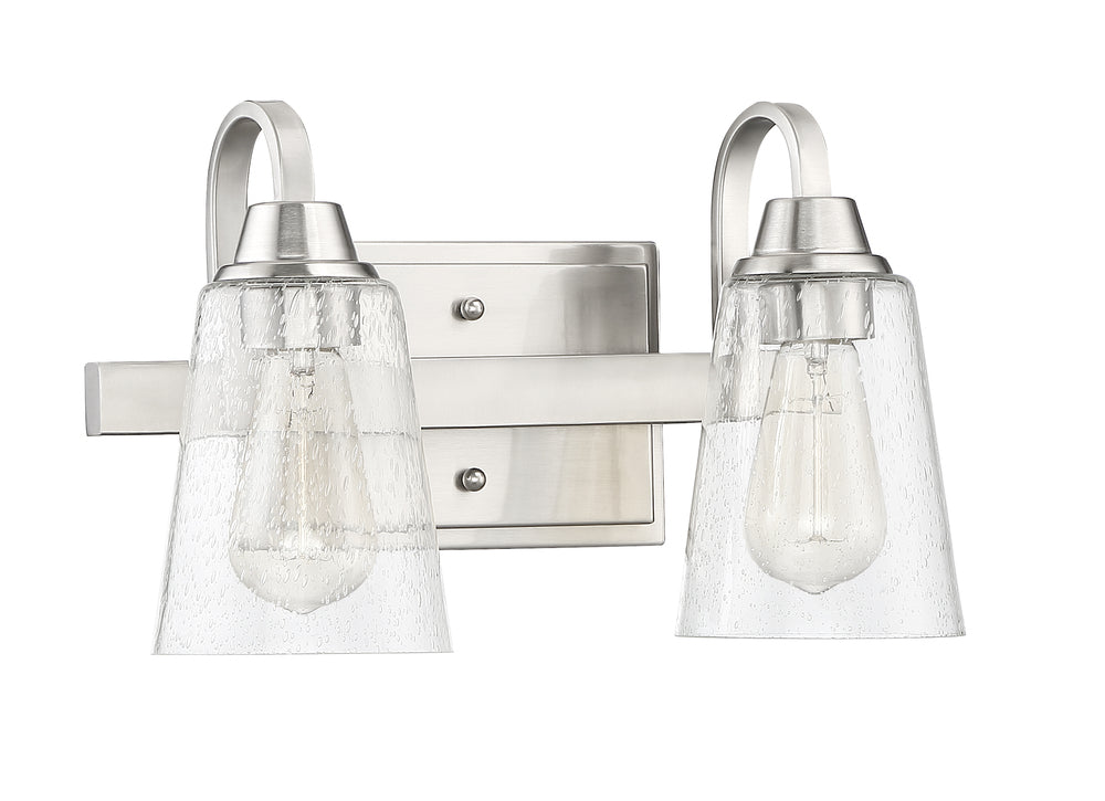 Grace Vanity Light in Brushed Polished Nickel / Clear Seeded Glass by Craftmade
