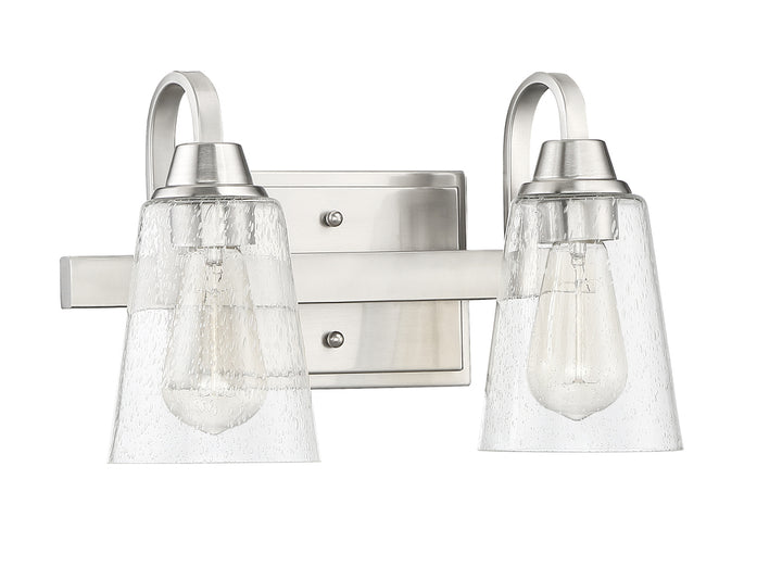 Grace Vanity Light in Brushed Polished Nickel / Clear Seeded Glass by Craftmade