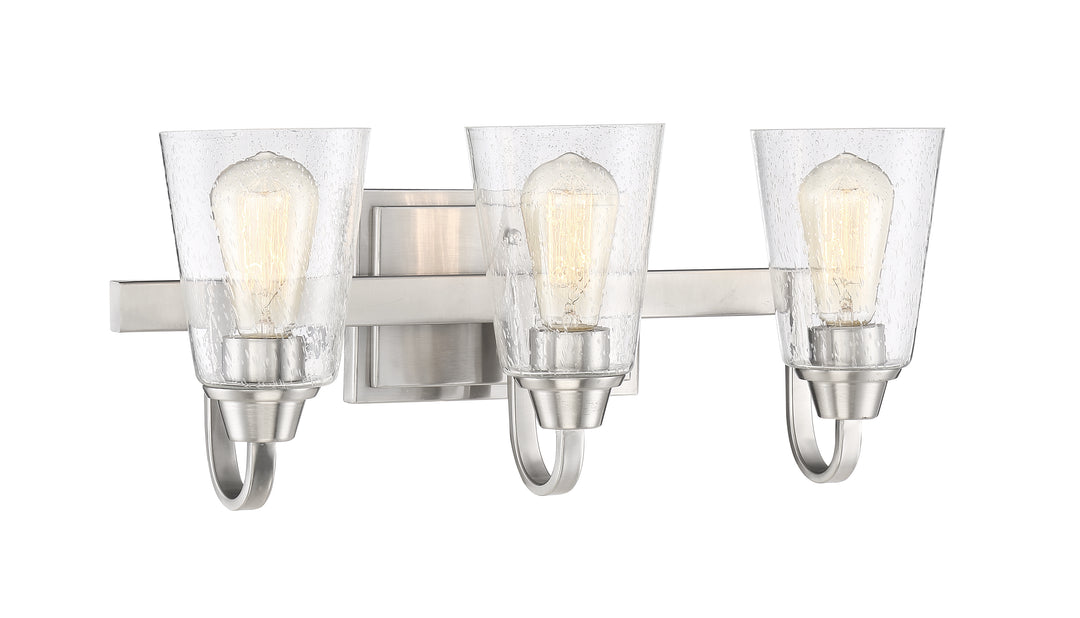 Grace Vanity Light in Brushed Polished Nickel / Clear Seeded Glass by Craftmade
