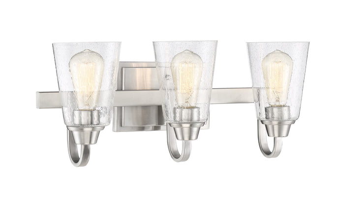 Grace Vanity Light in Brushed Polished Nickel / Clear Seeded Glass by Craftmade