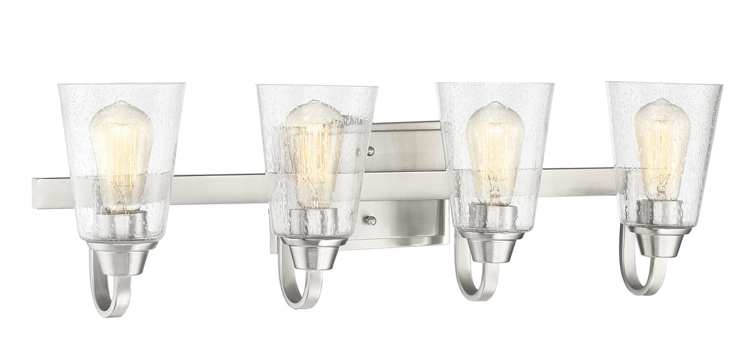 Grace Vanity Light in Brushed Polished Nickel / Clear Seeded Glass by Craftmade