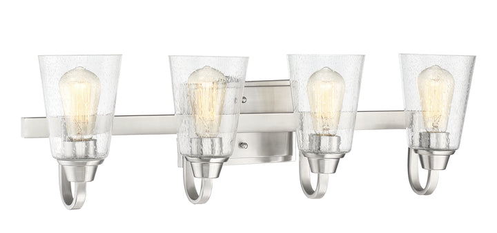 Grace Vanity Light in Brushed Polished Nickel / Clear Seeded Glass by Craftmade