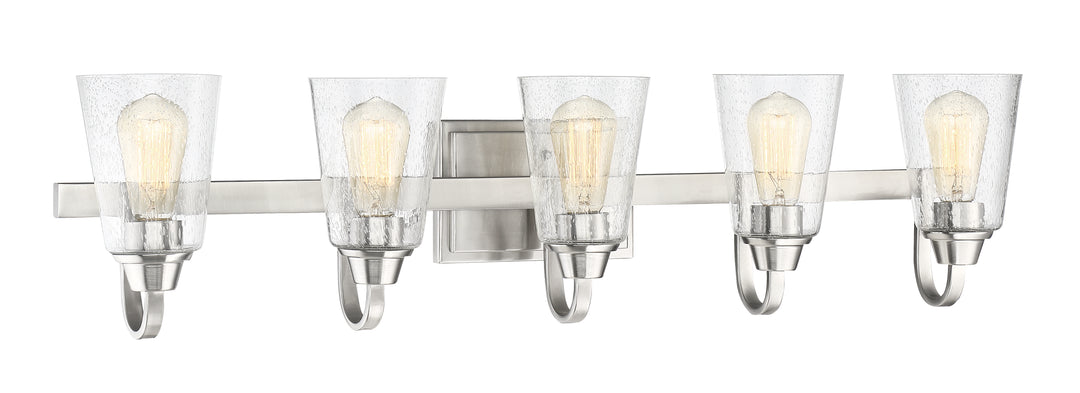 Grace Vanity Light in Brushed Polished Nickel / Clear Seeded Glass by Craftmade