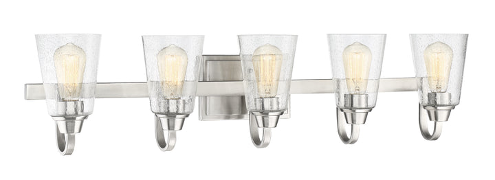 Grace Vanity Light in Brushed Polished Nickel / Clear Seeded Glass by Craftmade