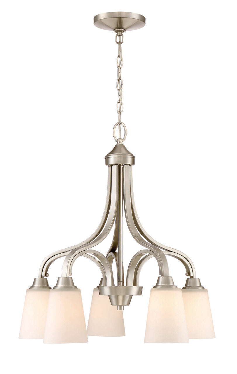 Grace 5-Light Down Chandelier in Brushed Polished Nickel by Craftmade