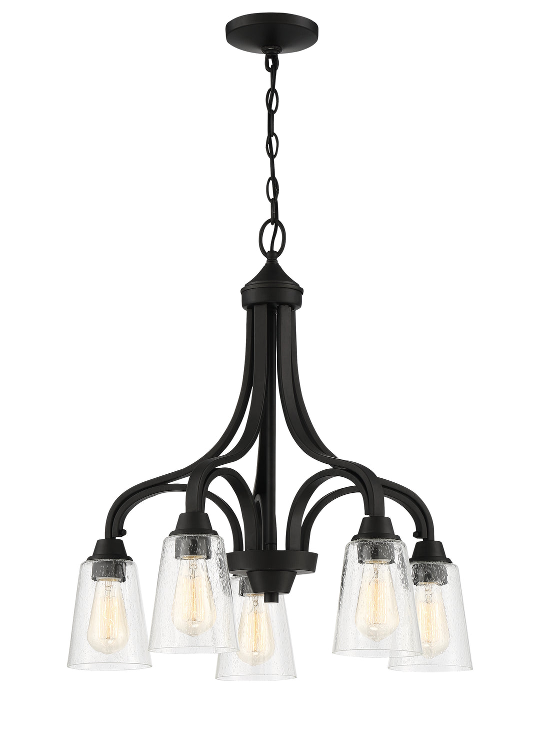 Grace Chandelier in Espresso / Clear Seeded Glass by Craftmade