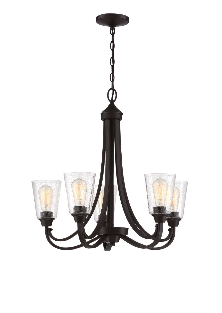 Grace Chandelier in Espresso / Clear Seeded Glass by Craftmade