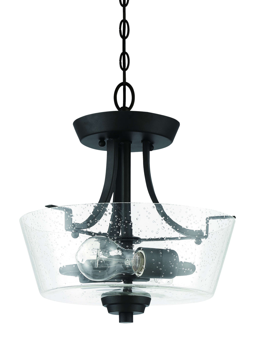 Grace 2-Light Convertible Semi-Flush Mount in Espresso / Clear Seeded Glass by Craftmade