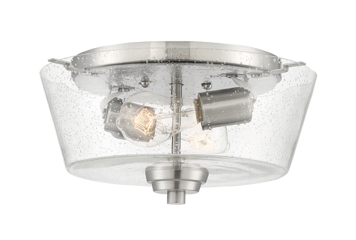 Grace 2-Light Flush Mount in Brushed Polished Nickel / Clear Seeded Glass by Craftmade