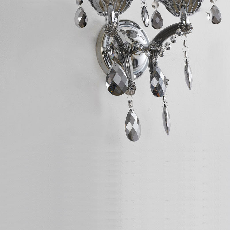 Clear Crystal Two Arm Wall Sconce with Hardware by Bethel - view 11