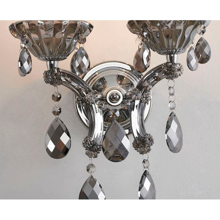 Clear Crystal Two Arm Wall Sconce with Hardware by Bethel - view 13