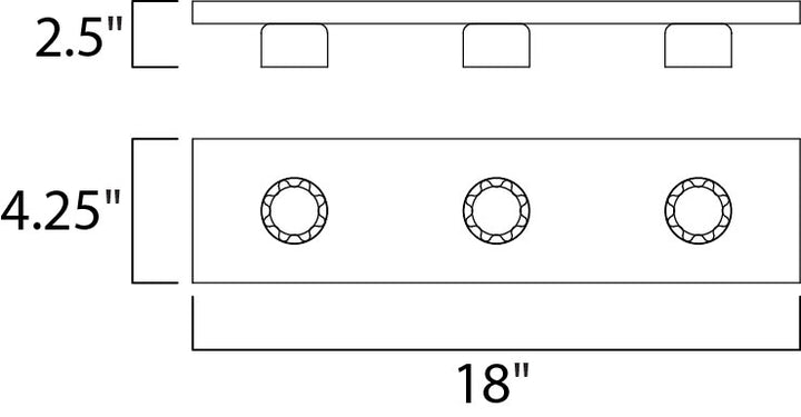 Essentials Bath Vanity Strip Light dimensions diagram