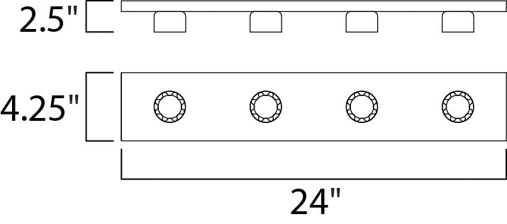 Essentials Bath Vanity Strip Light dimensions diagram