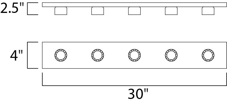 Essentials Bath Vanity Strip Light dimensions diagram