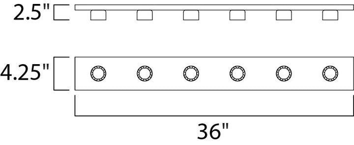 Essentials Bath Vanity Strip Light dimensions diagram