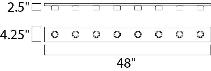 Essentials Bath Vanity Strip Light dimensions diagram