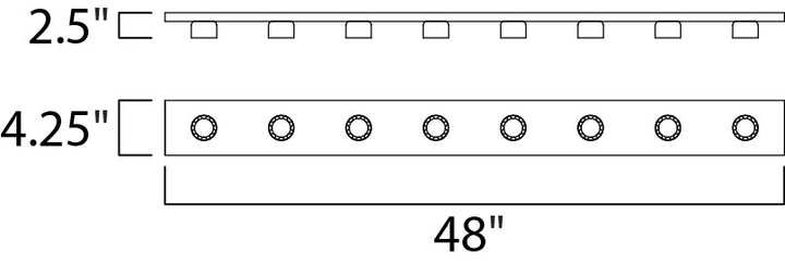 Essentials Bath Vanity Strip Light dimensions diagram
