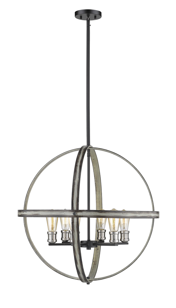Kirkland - Chandelier in Ashen Barnboard by Z-Lite