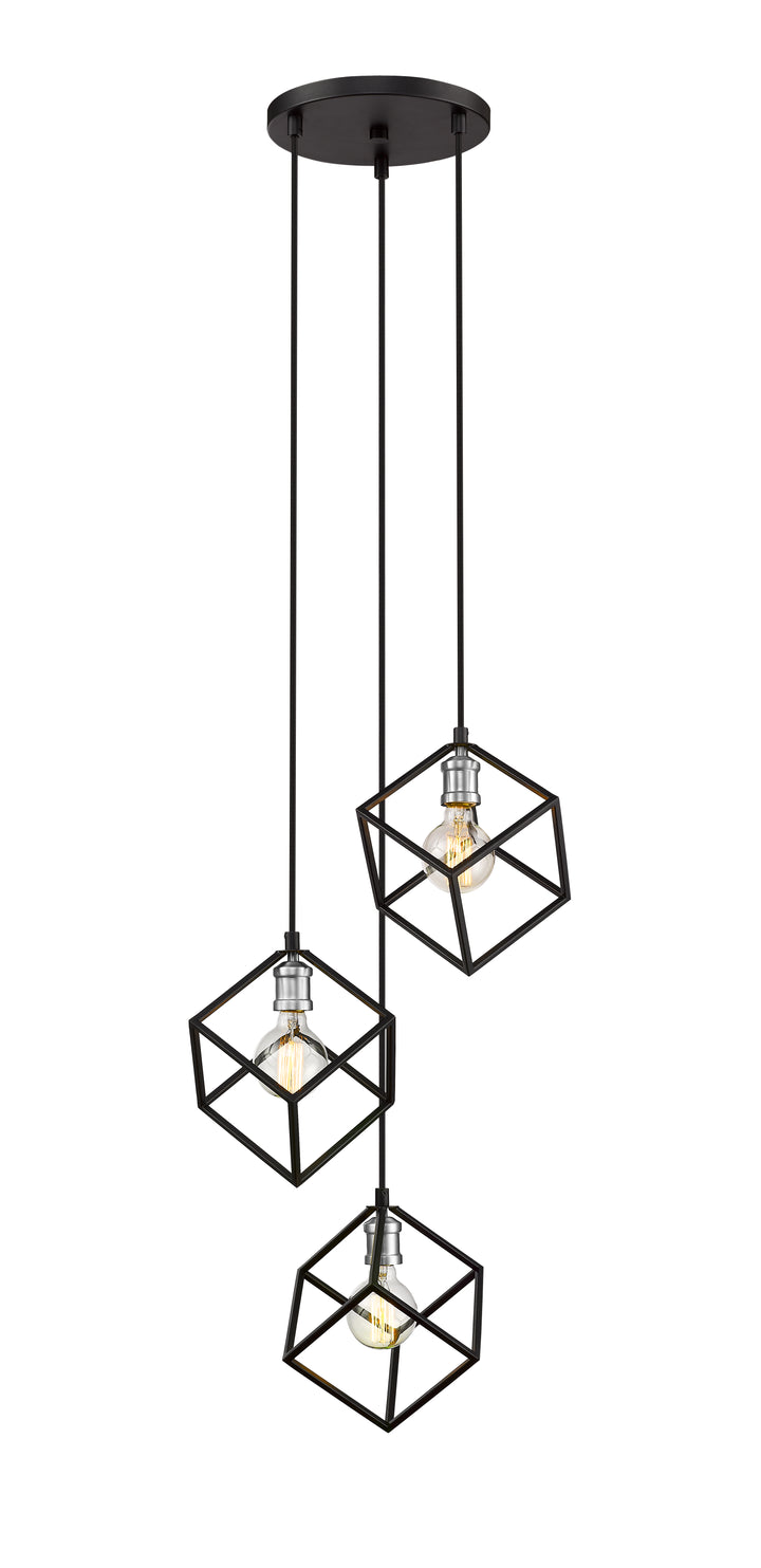 Vertical - Chandelier in Matte Black + Brushed Nickel by Z-Lite
