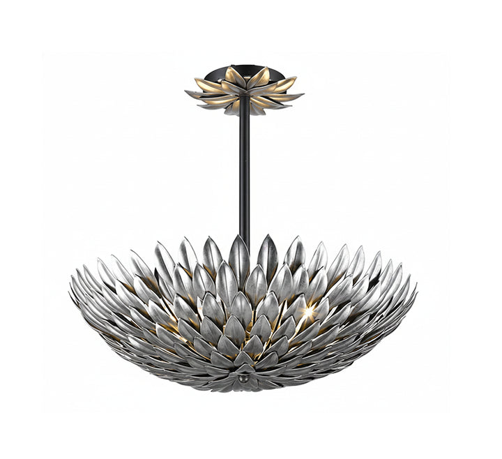 Leaf Frame Ceiling Fixture in Silver by Bethel