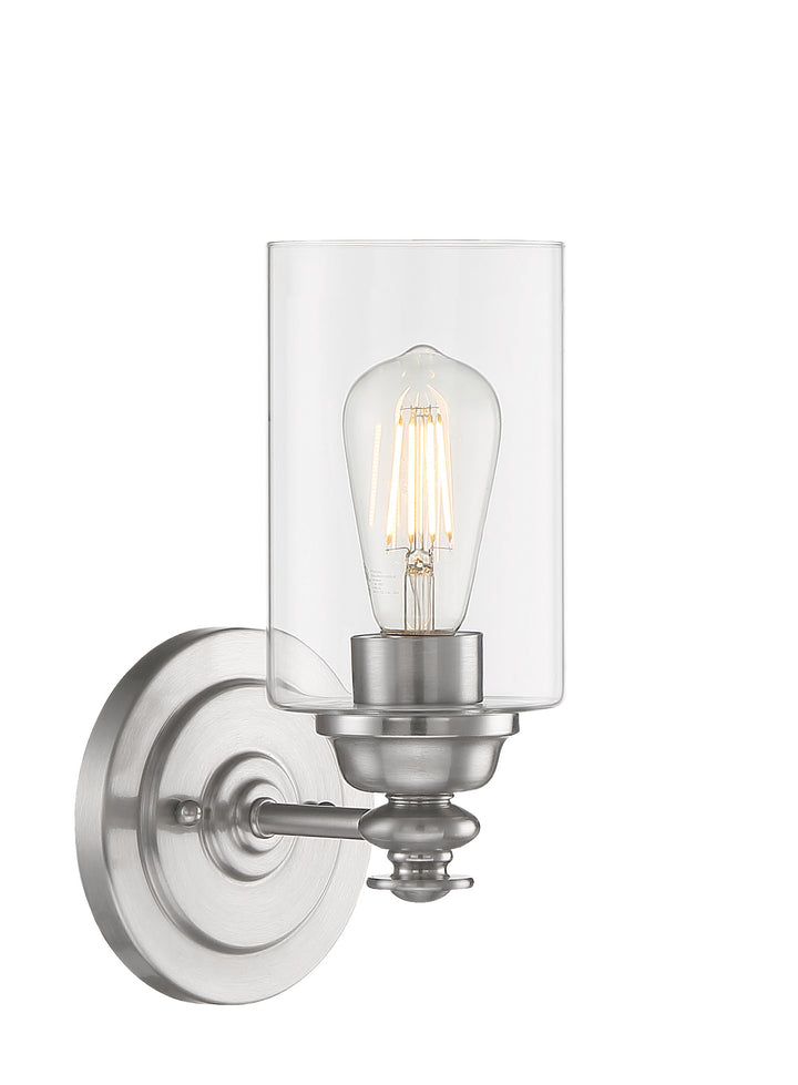 Dardyn Wall Sconce in Brushed Polished Nickel / Clear Glass by Craftmade