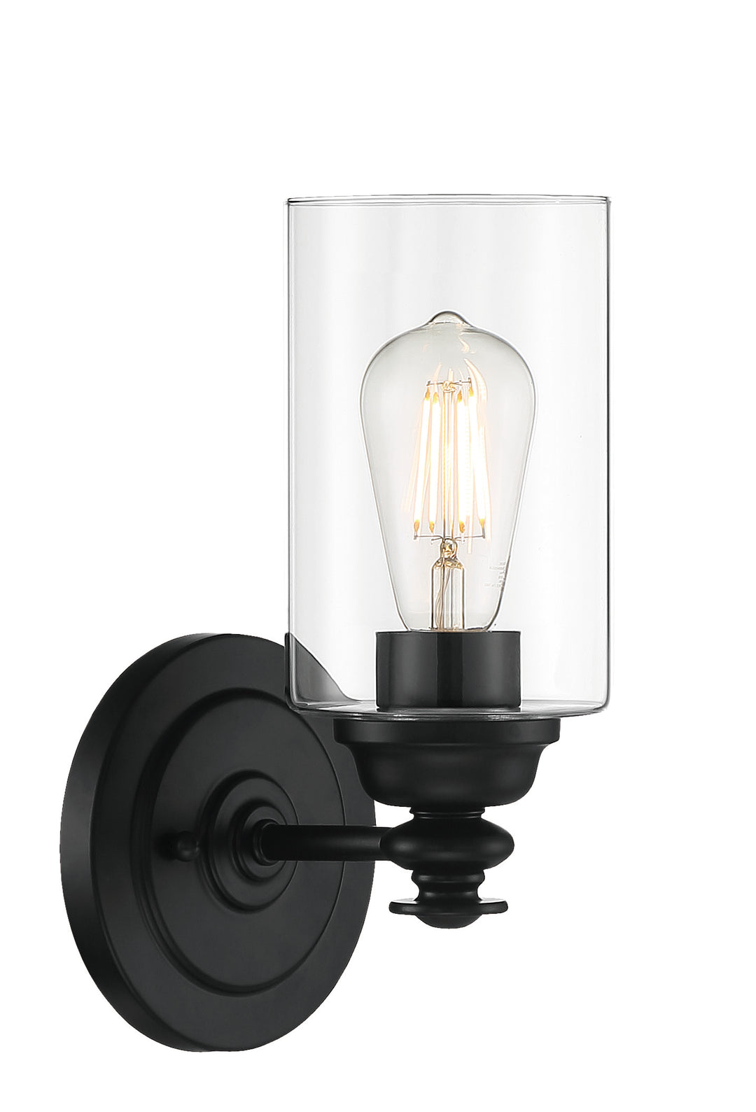 Dardyn Wall Sconce in Flat Black / Clear Glass by Craftmade